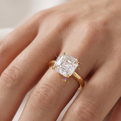 lab grown asscher cut diamond ring​

