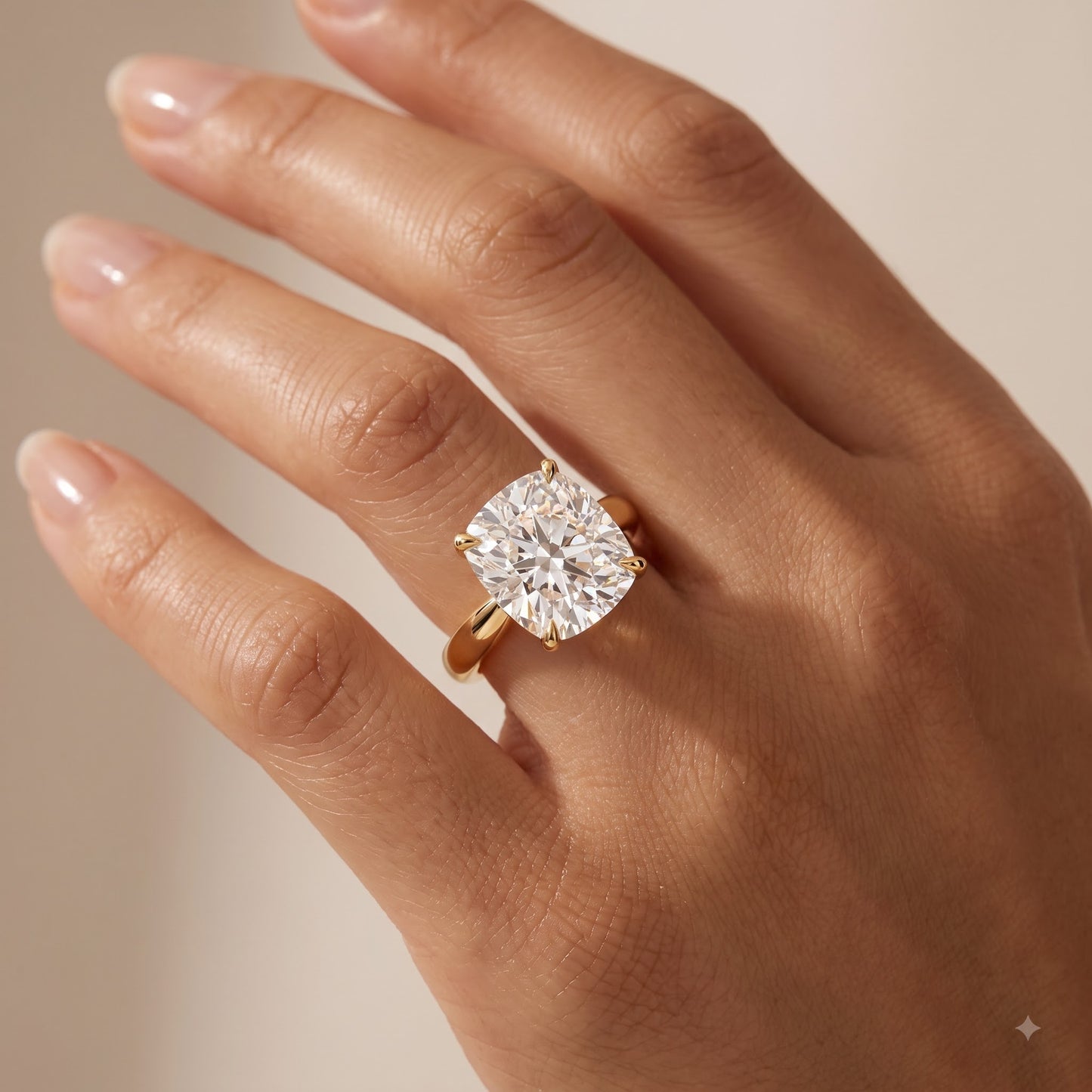 1.00CT Cushion Cut Lab Grown Diamond Engagement Ring