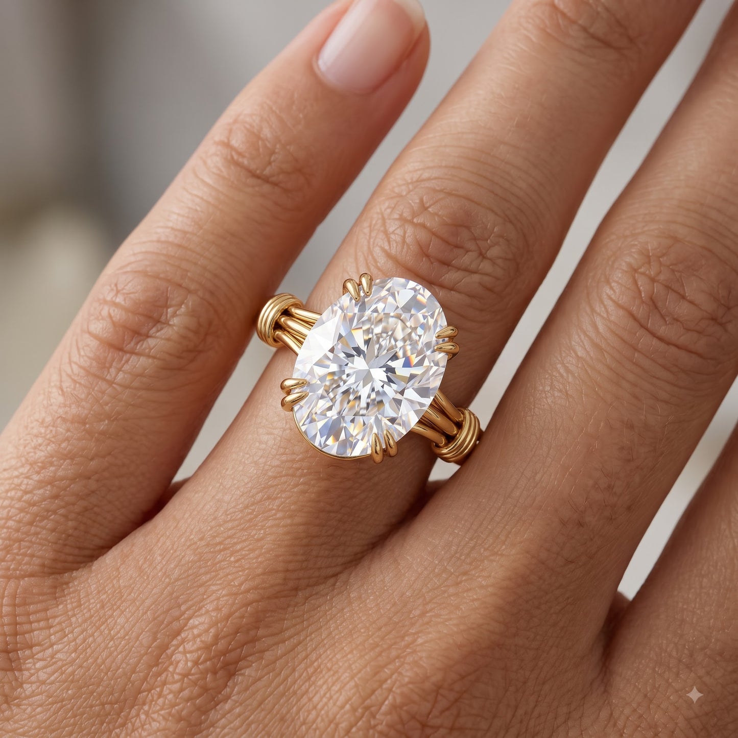 1.00CT Oval Cut Lab Grown Diamond Solitaire Classic Engagement Ring