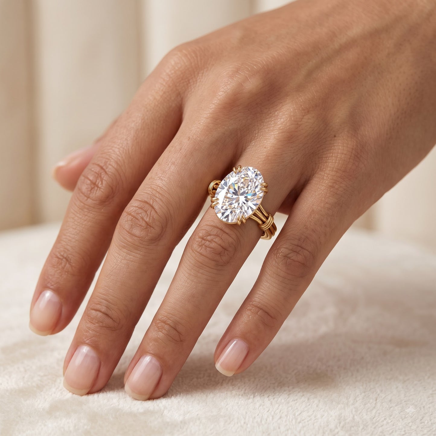 1.00CT Oval Cut Lab Grown Diamond Solitaire Classic Engagement Ring