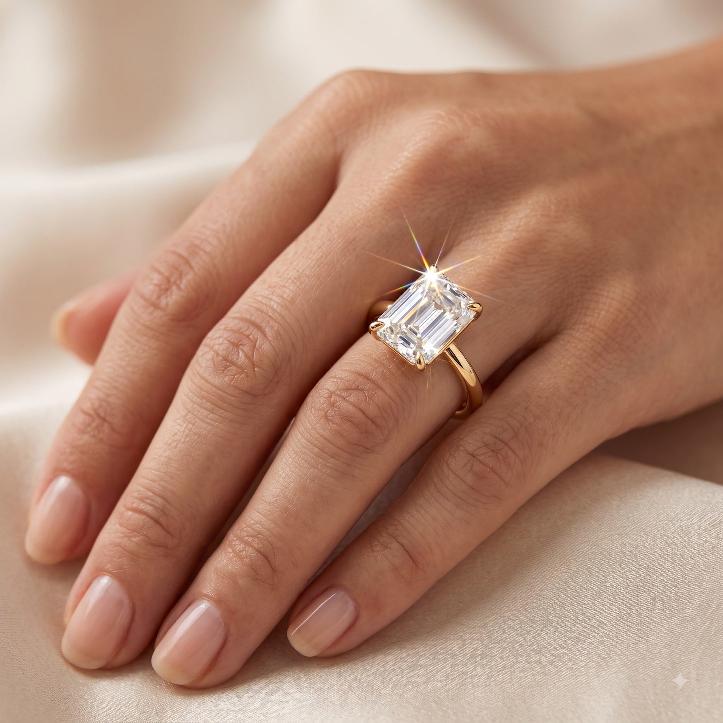 emerald solitaire engagement ring​

