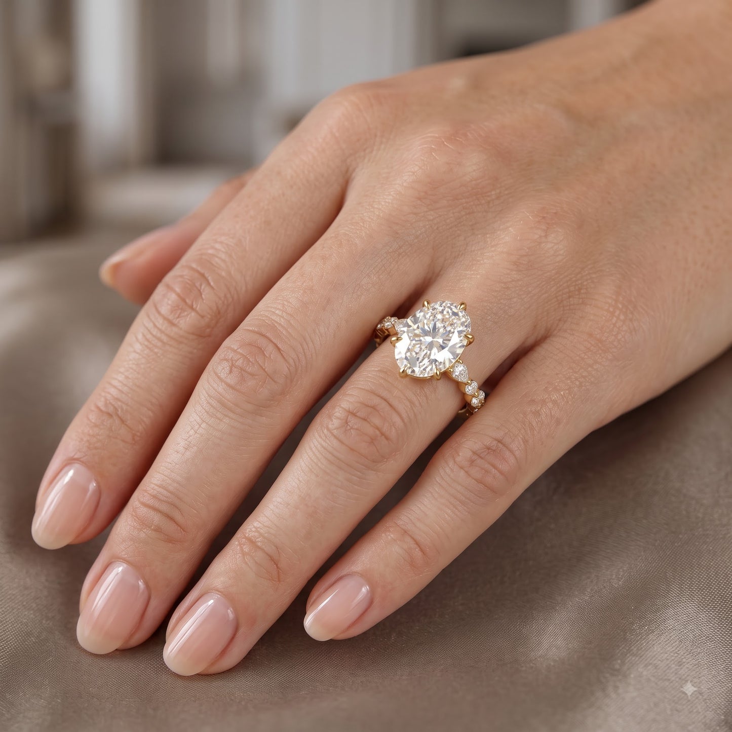 1.40ct Oval Cut Lab Grown Diamond Engagement Ring