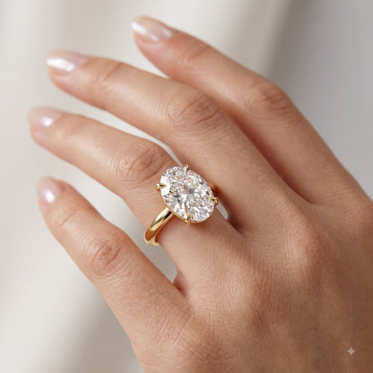 1.00ct Oval Cut Lab Grown Diamond Solitaire Minimalist Engagement Ring