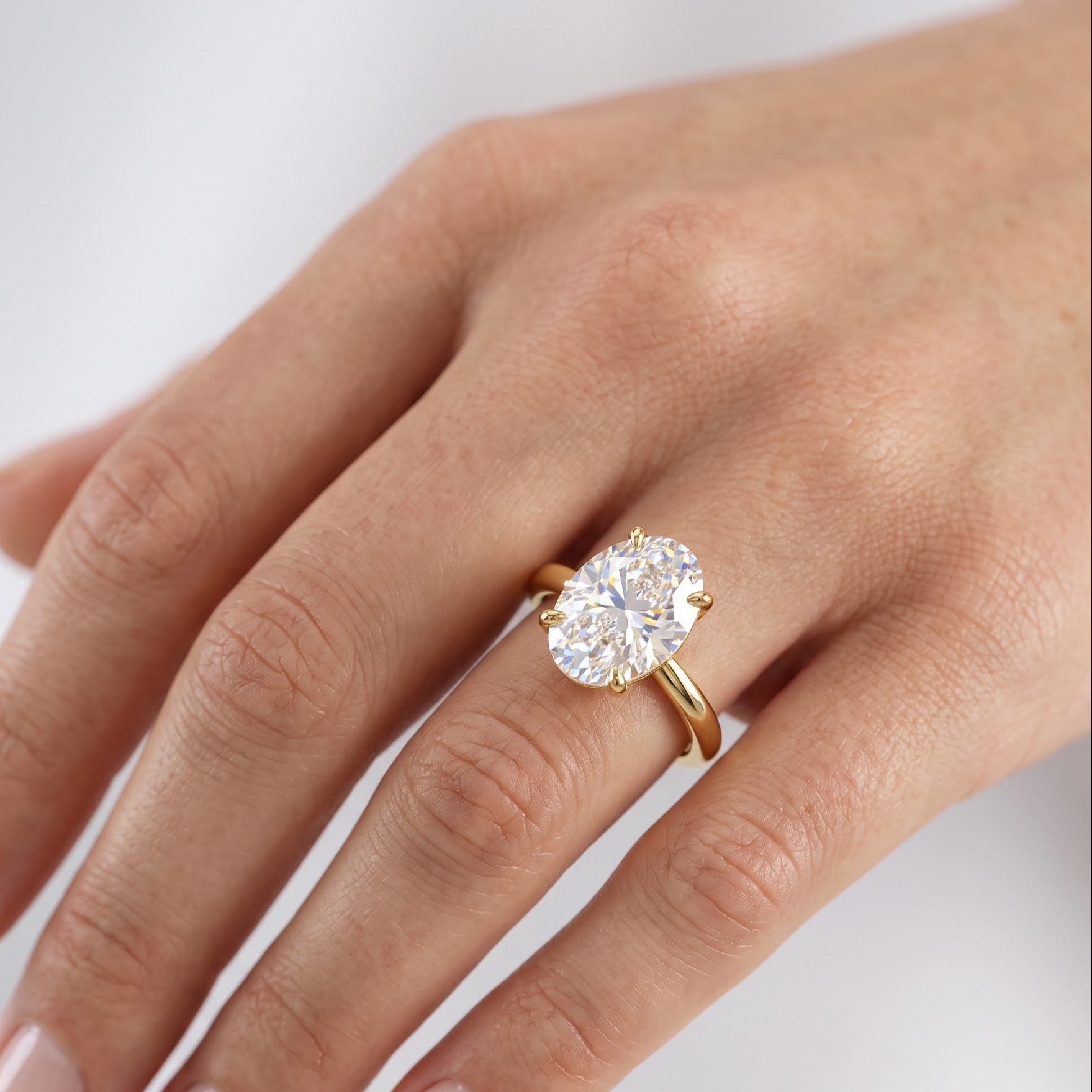 oval cut lab grown diamond ring