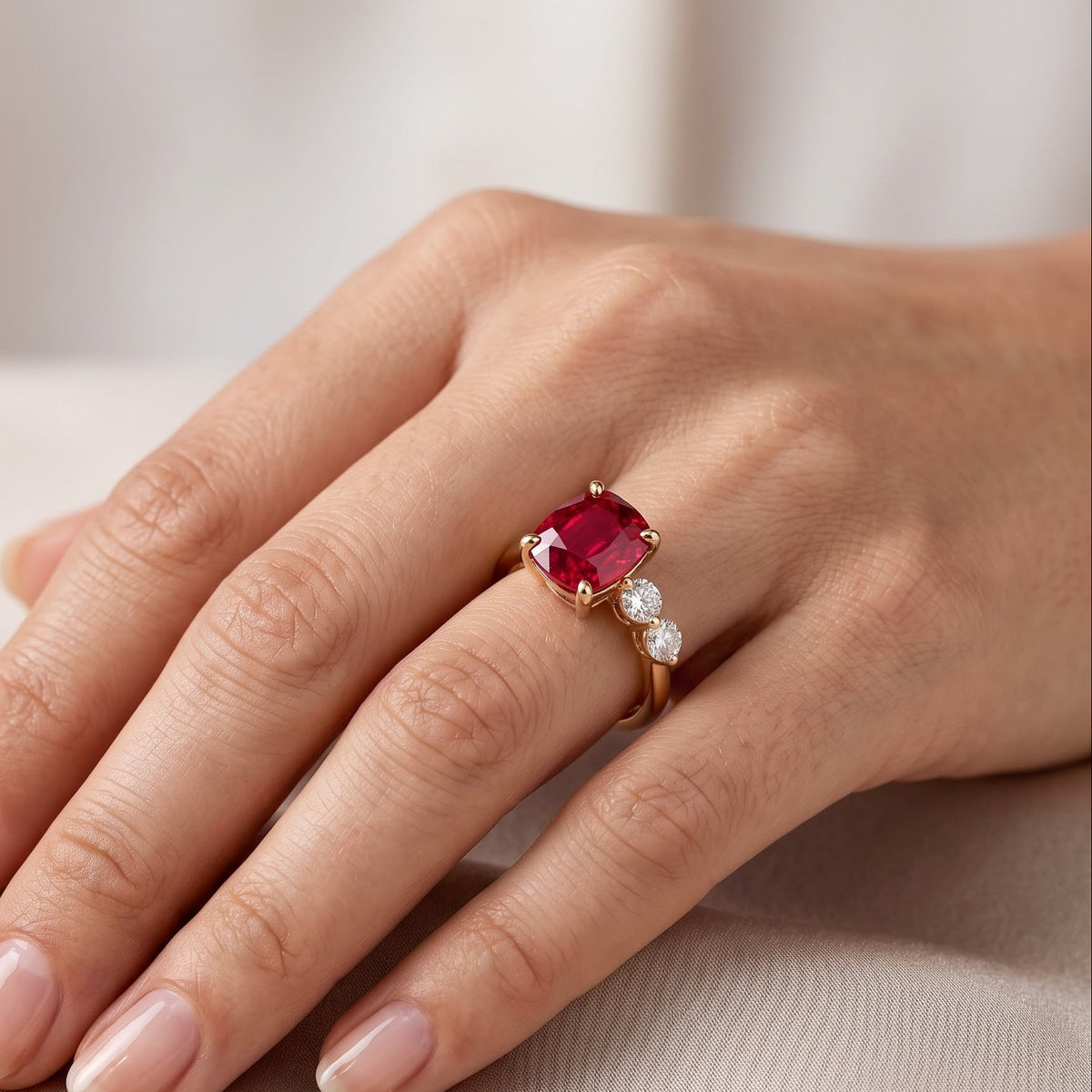 rose gold cushion cut ring​

