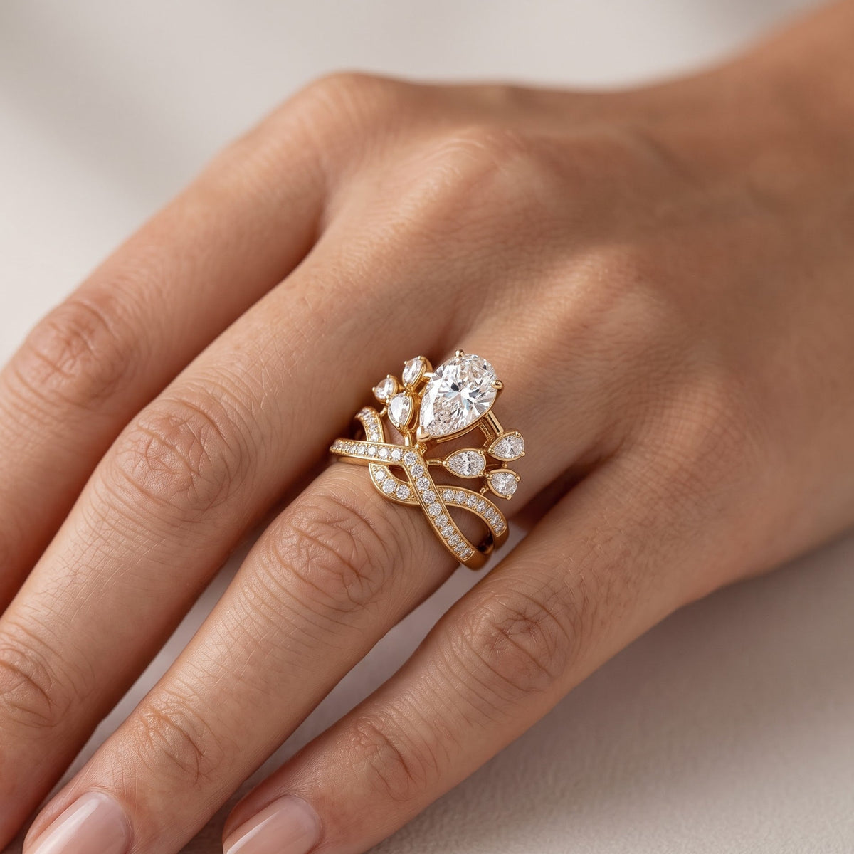 pear cut diamond engagement ring