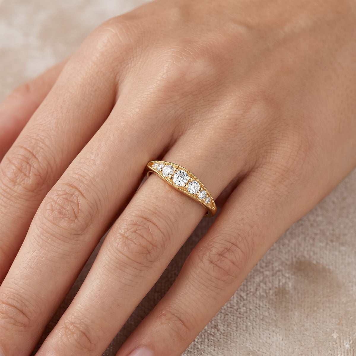 0.200 ct Vintage Inspired Lab Grown Diamond Wedding Band