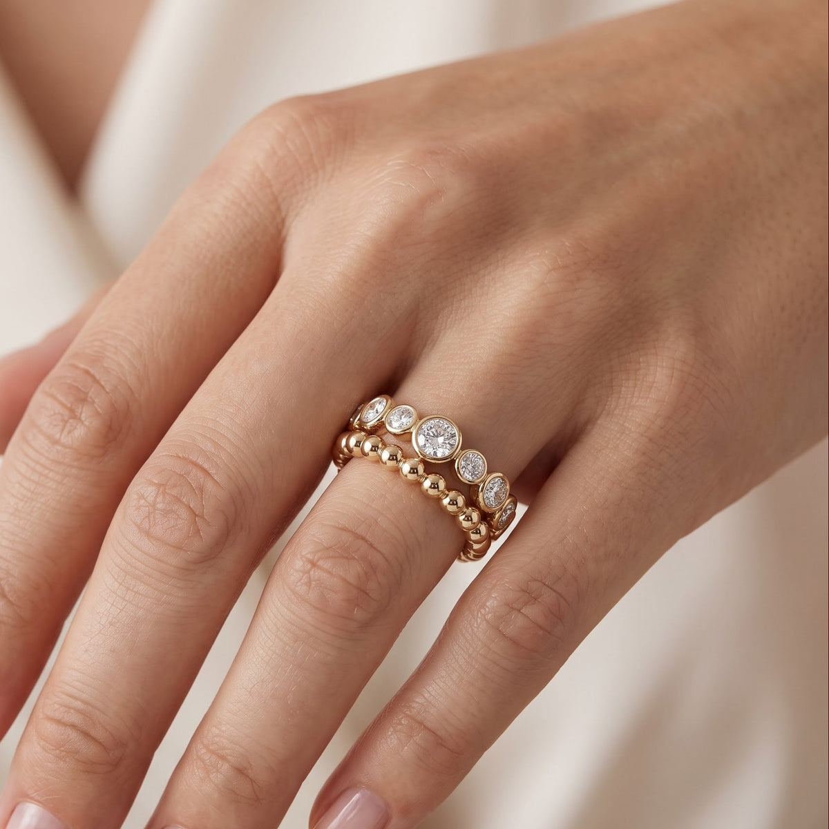 oval bezel set engagement ring​

