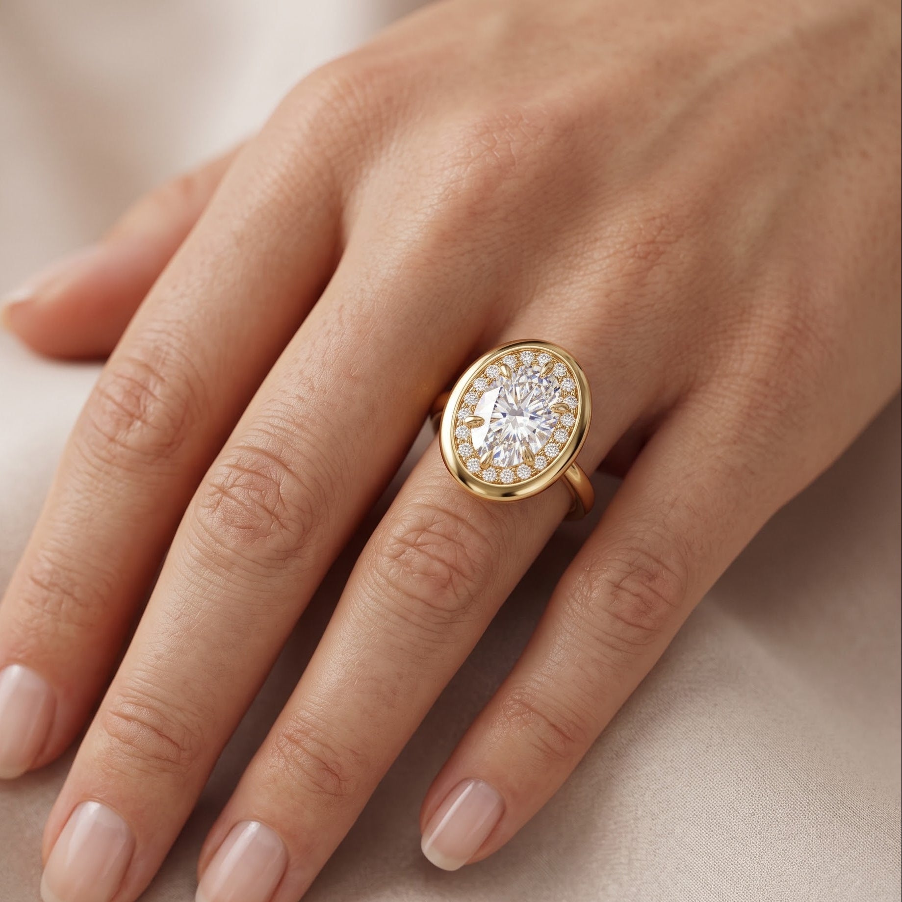 halo oval engagement rings​

