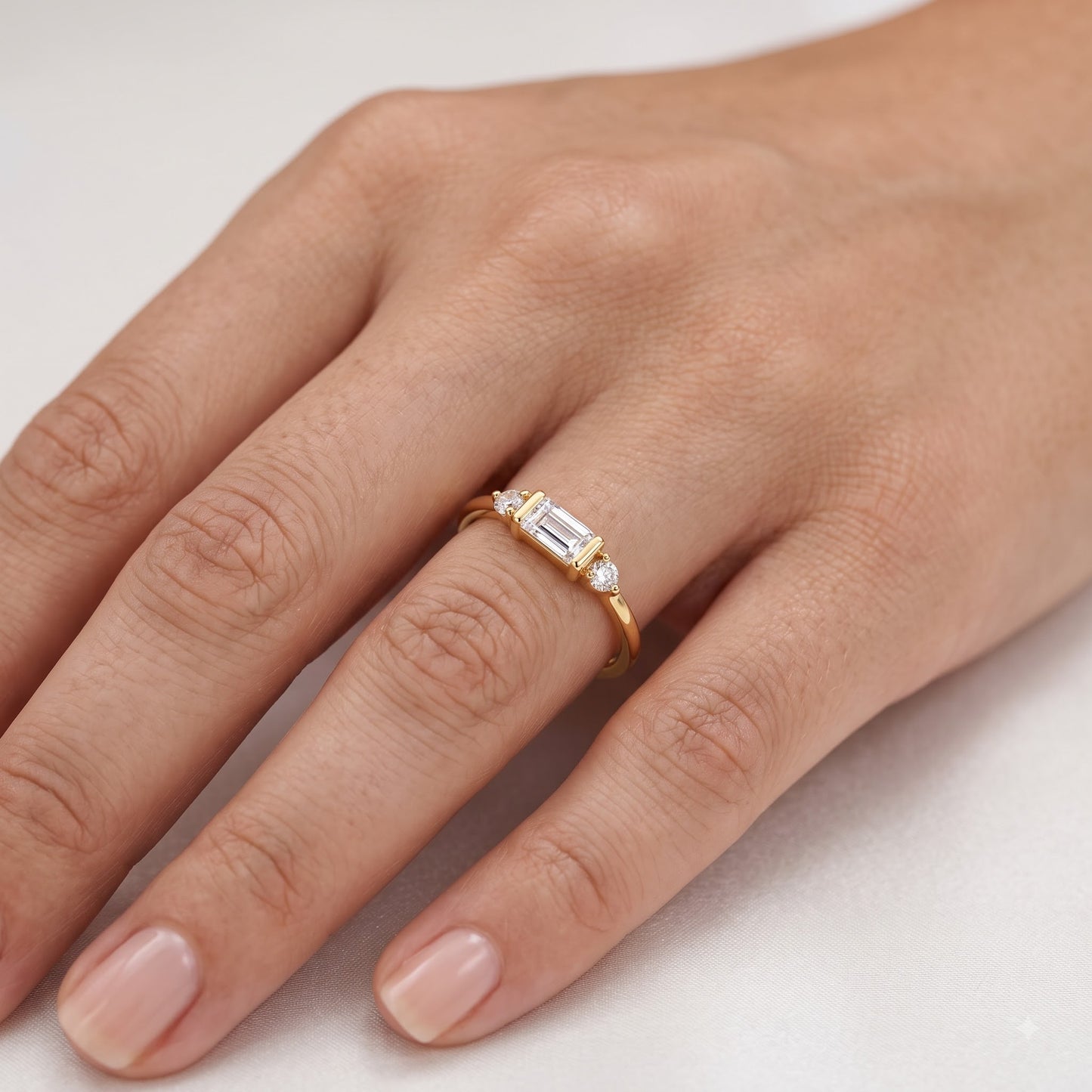 0.200 ct Baguette Cut Lab Grown Diamond Wedding Band