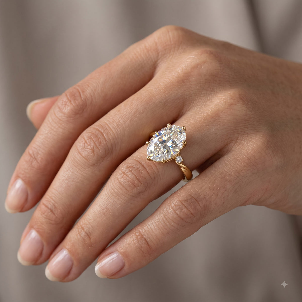 1.00ct Oval Cut Lab Grown Diamond Solitaire Elegant Engagement Ring