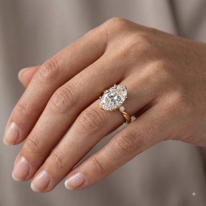 1.00ct Oval Cut Lab Grown Diamond Solitaire Elegant Engagement Ring