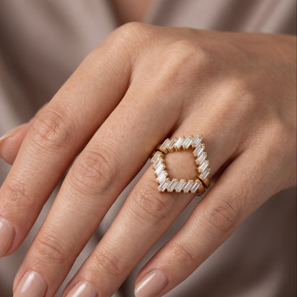 geometric diamond wedding band