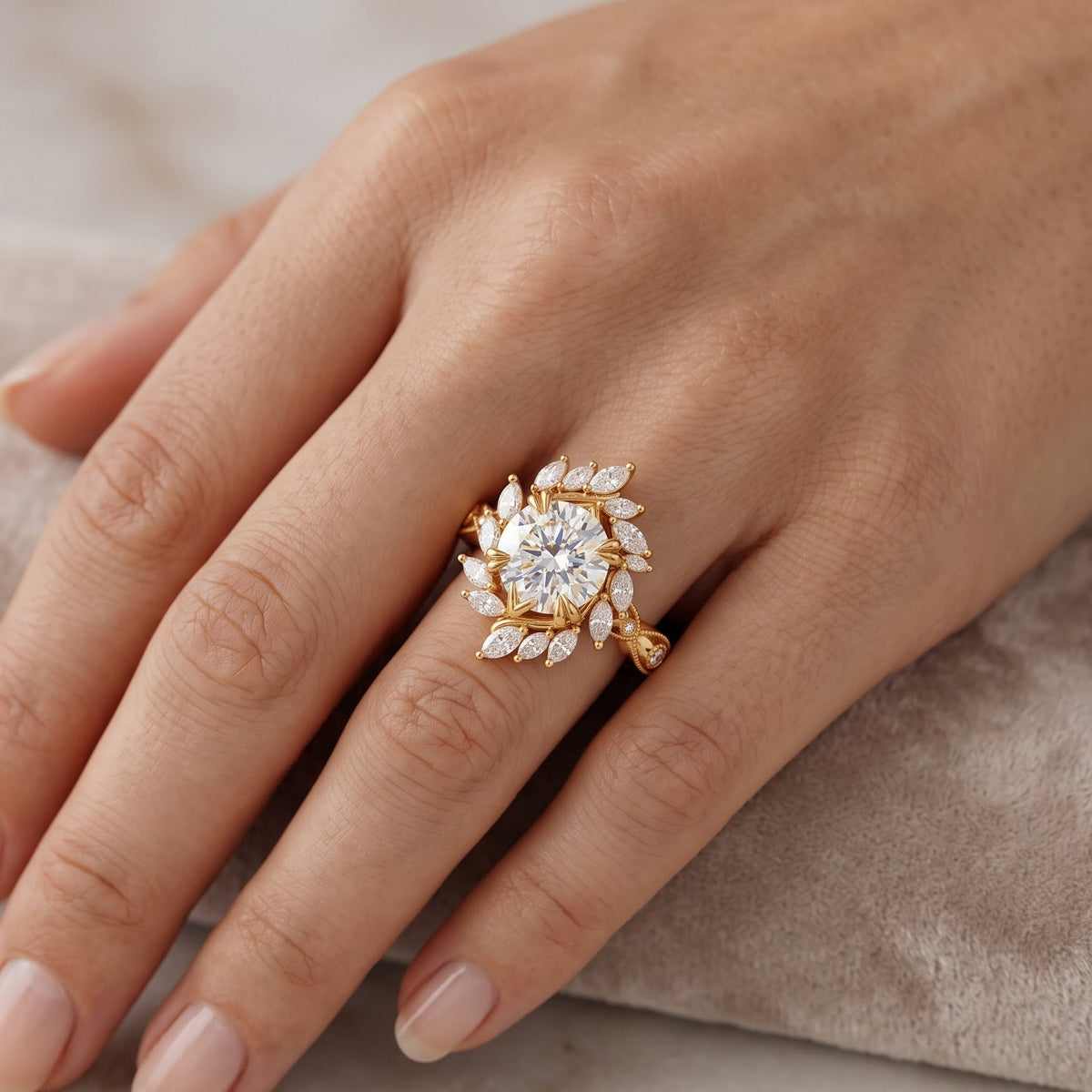 1 carat lab grown diamond engagement ring
