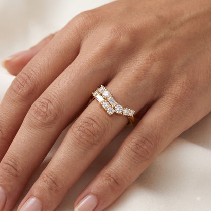 0.300 ct Baguette & Round Cut Lab Grown Diamond Wedding Band