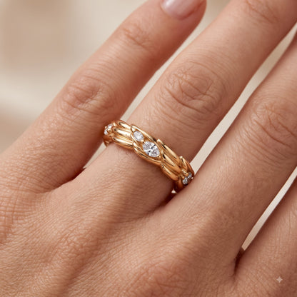 0.750 ct  Marquise Cut Lab Grown Diamond Unique Wedding Band