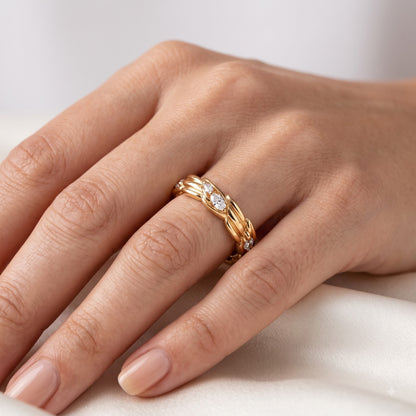 0.750 ct  Marquise Cut Lab Grown Diamond Unique Wedding Band