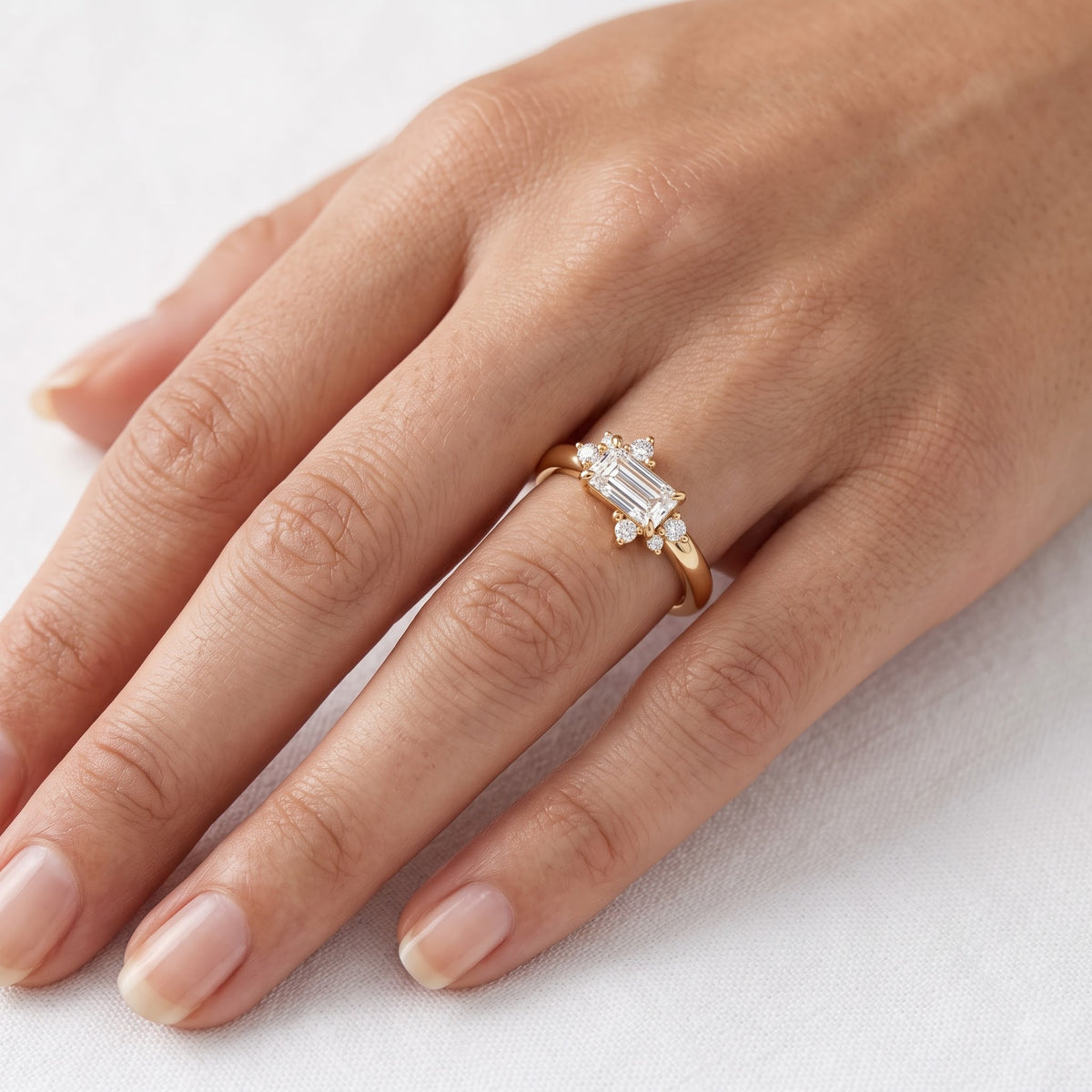 0.300 ct Baguette & Round Cut Lab Grown Diamond Unique Wedding Band