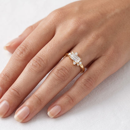 0.300 ct Baguette & Round Cut Lab Grown Diamond Unique Wedding Band