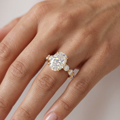 oval lab grown diamond bridal ring