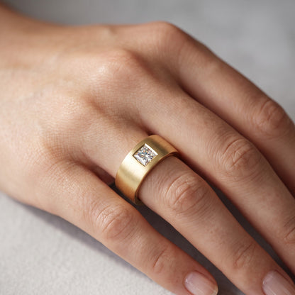 0.30 ct princess cut lab grown diamond wedding band