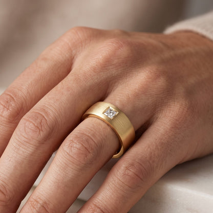 men's princess cut lab grown diamond wedding band