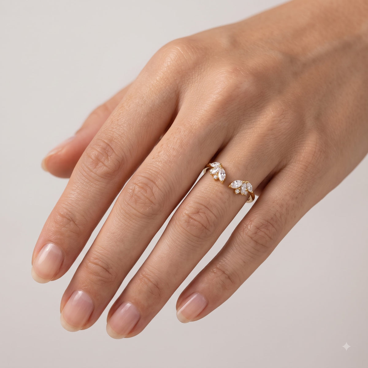 0.300 ct Marquise & Round Cut Lab Grown Diamond Open Curved Wedding Band