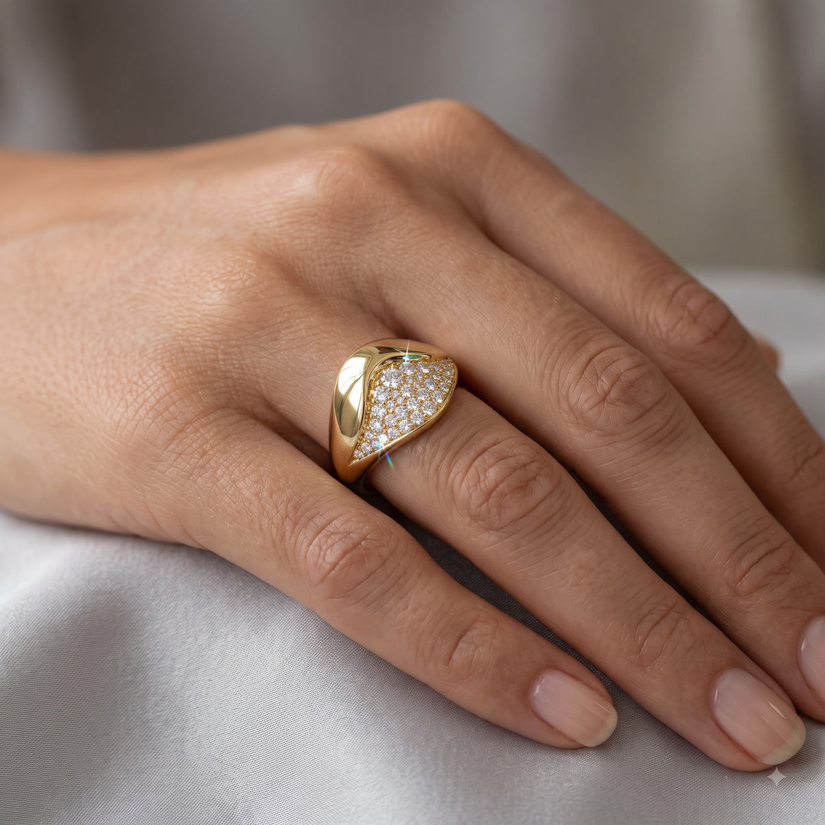 0.500 ct Round Cut Lab Grown Diamond Cluster Wedding Band