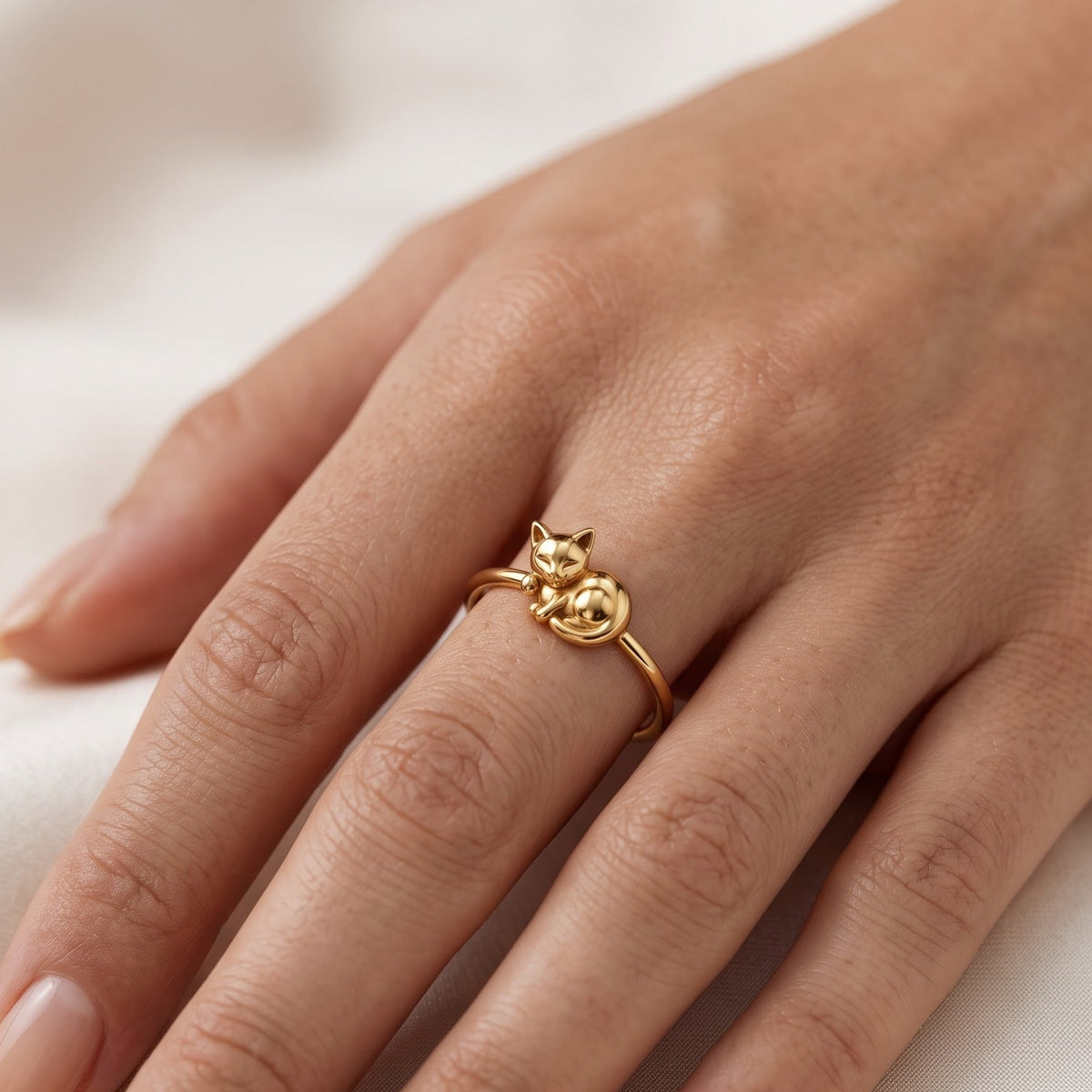 minimalist cat ring