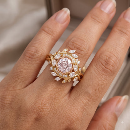 2.00ct  Round Cut Lab Grown Diamond Cluster Engagement Ring