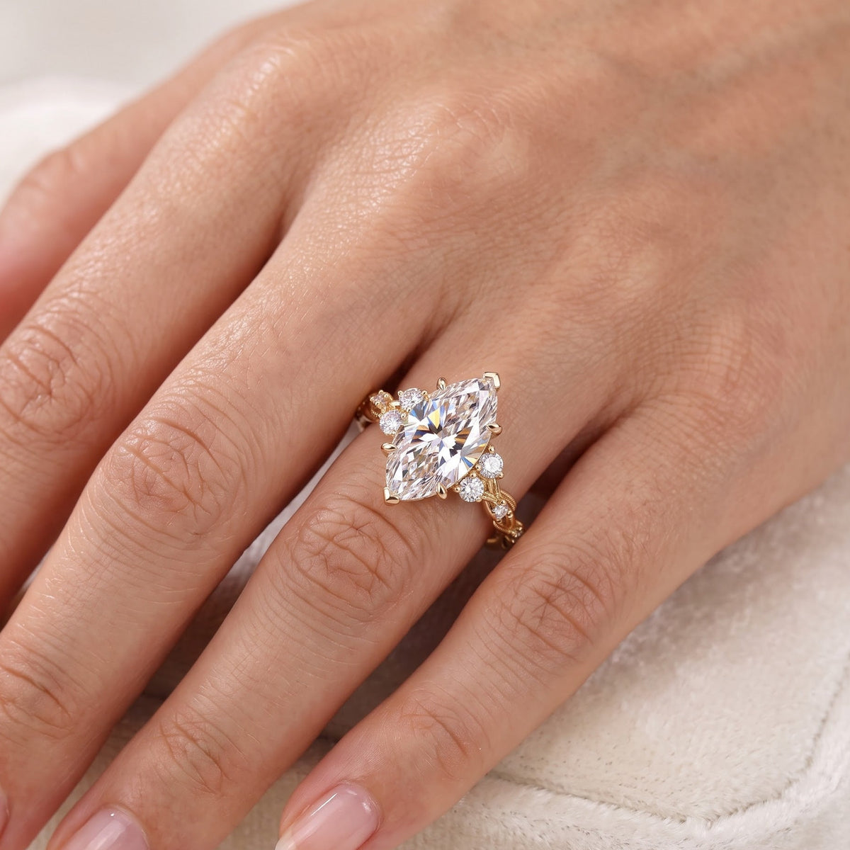marquise engagement ring lab grown​


