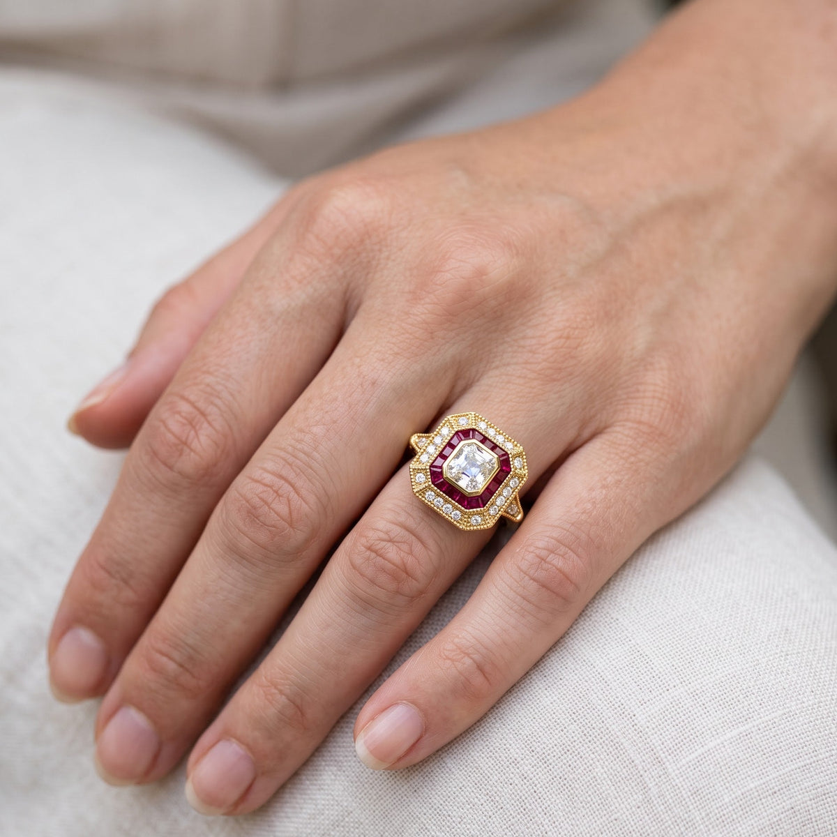 asscher cut diamond engagement ring​


