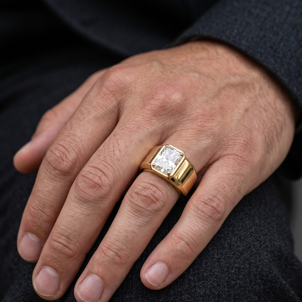 modern men's diamond ring