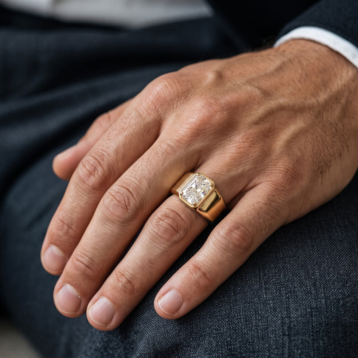 1 carat lab grown diamond ring for men