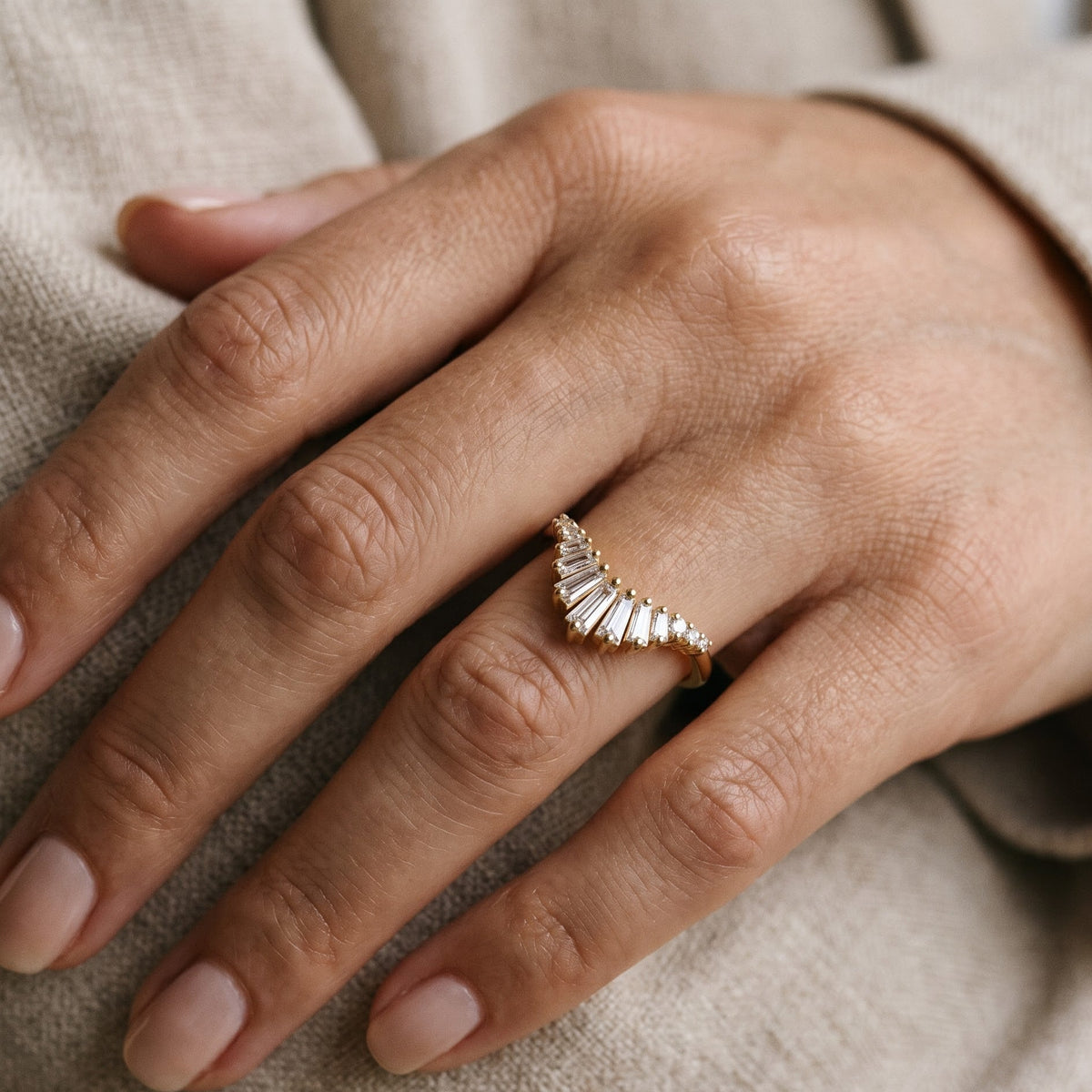 chevron wedding ring