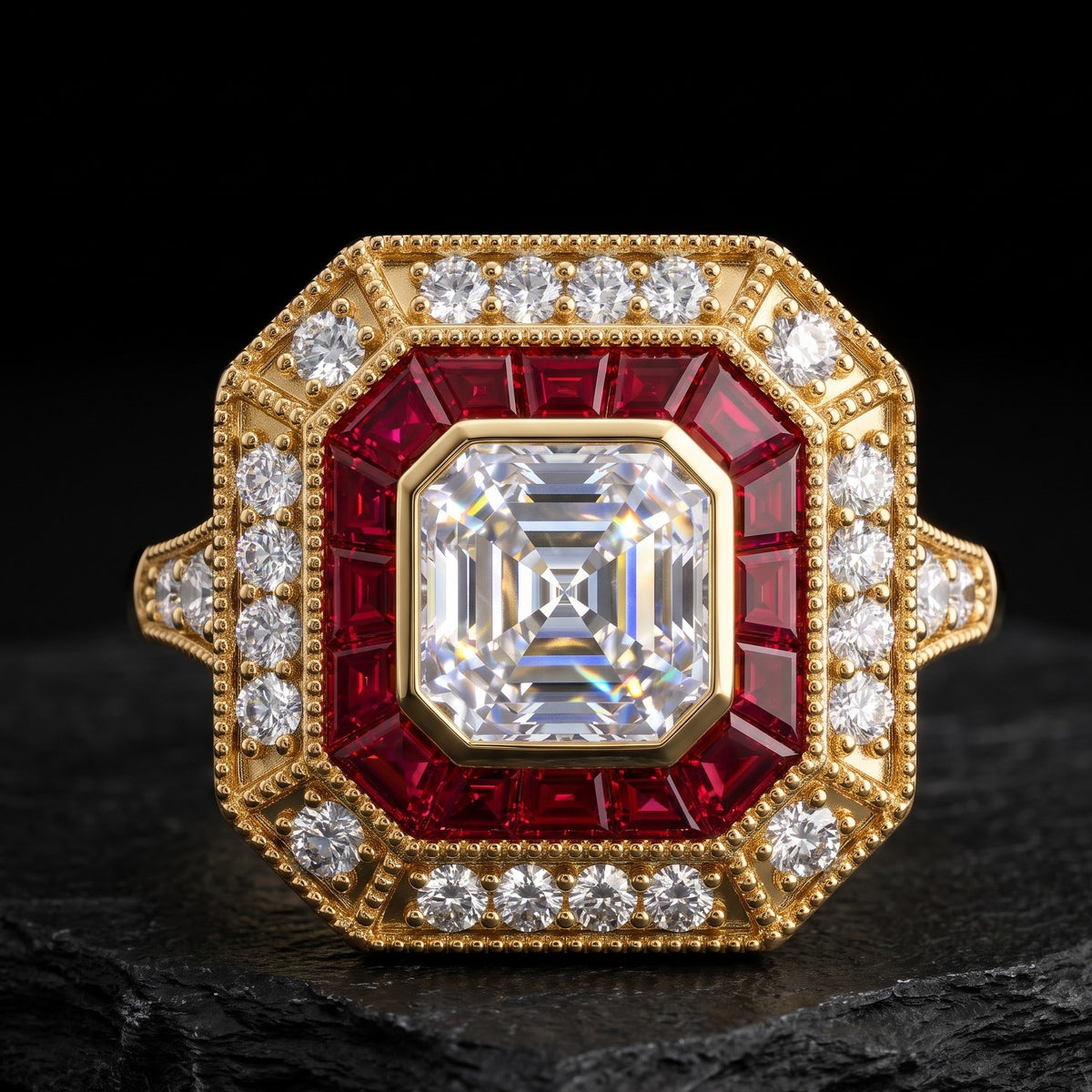 asscher cut diamond ring​

