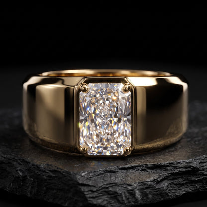 radiant diamond statement ring for men