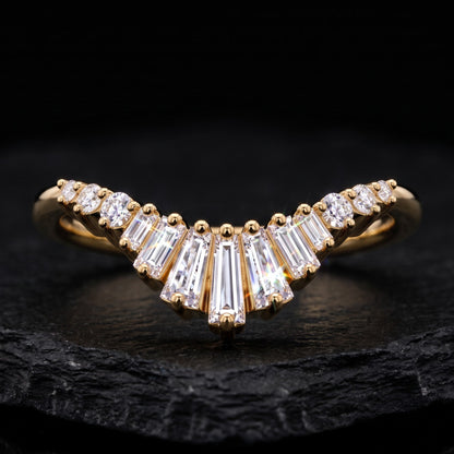 chevron band engagement ring​

