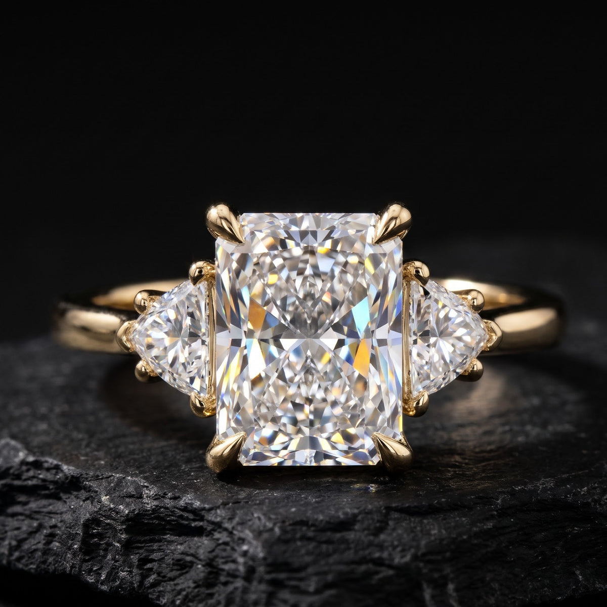 three stone diamond wedding ring​

