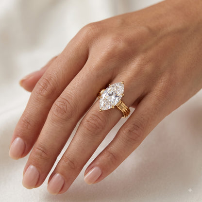 1.00ct Elegant Marquise Cut Lab Grown Diamond Engagement Ring