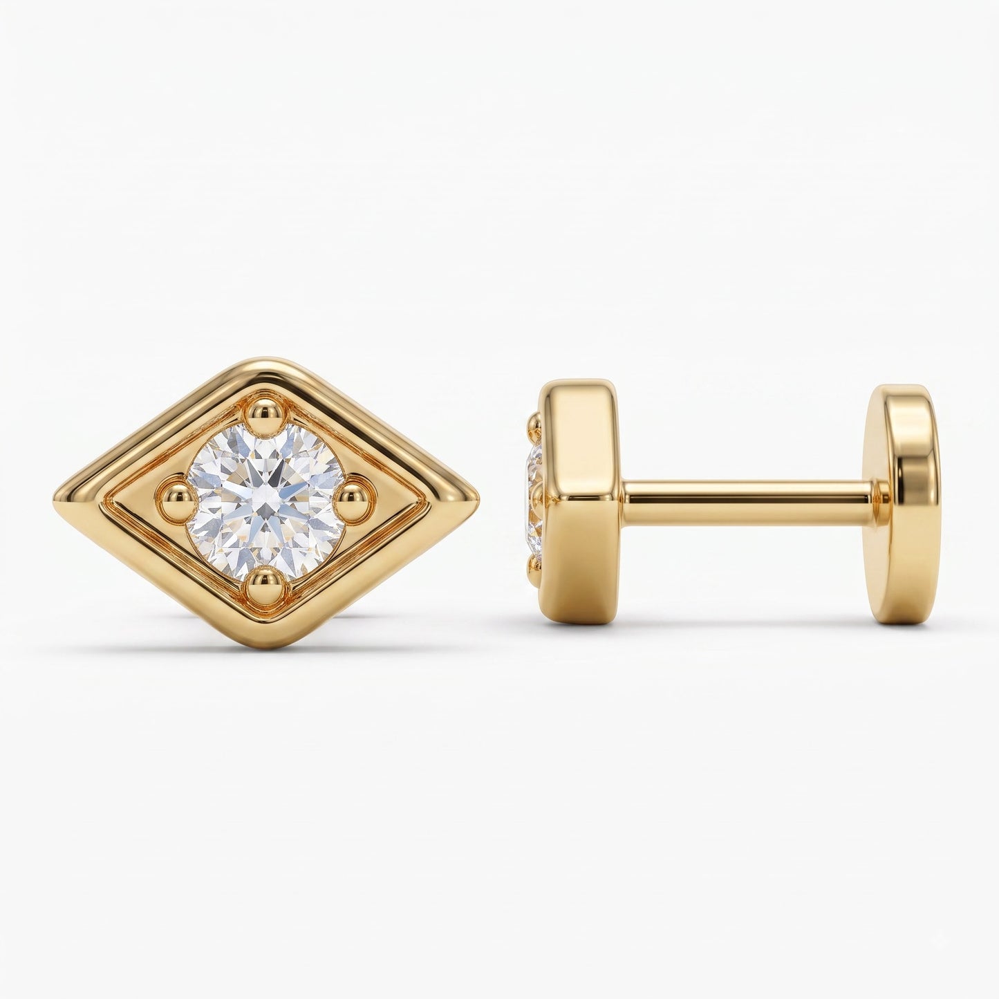 0.03 Ct Evil Eye Lab Grown Diamond Stud Earrings