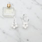 Pearl Hoop Earrings • Gold Hoop Earrings with Pearl Cluster