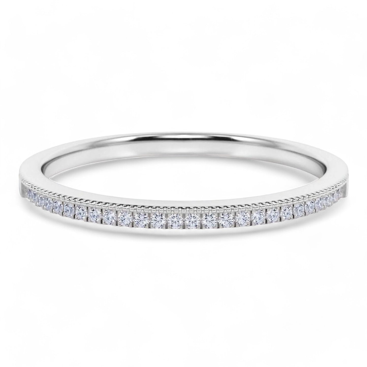 VS/G 0.300Ct Moissanite Eternity Ring Womens Wedding Band 14k White Gold