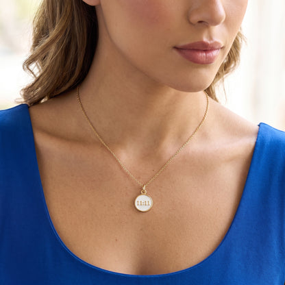 11:11 Angel Number Pendant Necklace, Manifestation Necklace 14K Gold