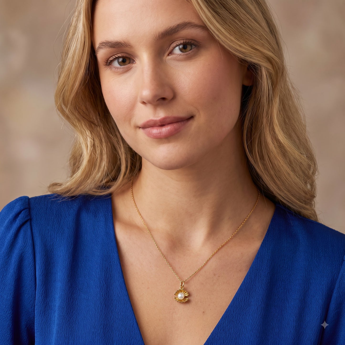 Pearl Oyster Necklace, 14K Gold Pearl Pendant Necklace