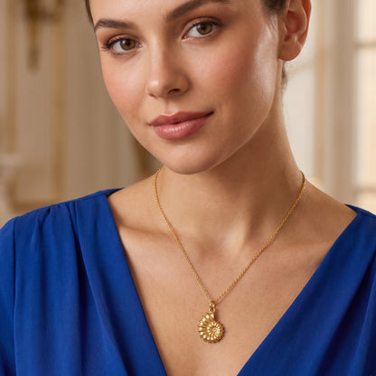 14K Gold Nautilus Shell Necklace - Spiral Shell Pendant