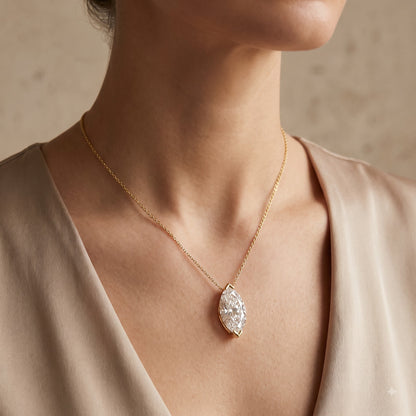 1.00ct Marquise Cut Lab Grown Diamond Pendant Necklace