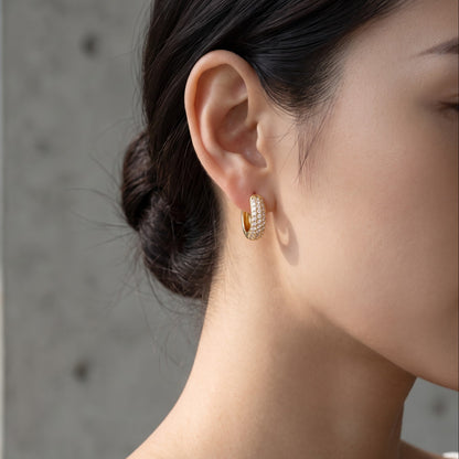 small lab grown diamond hoop earrings