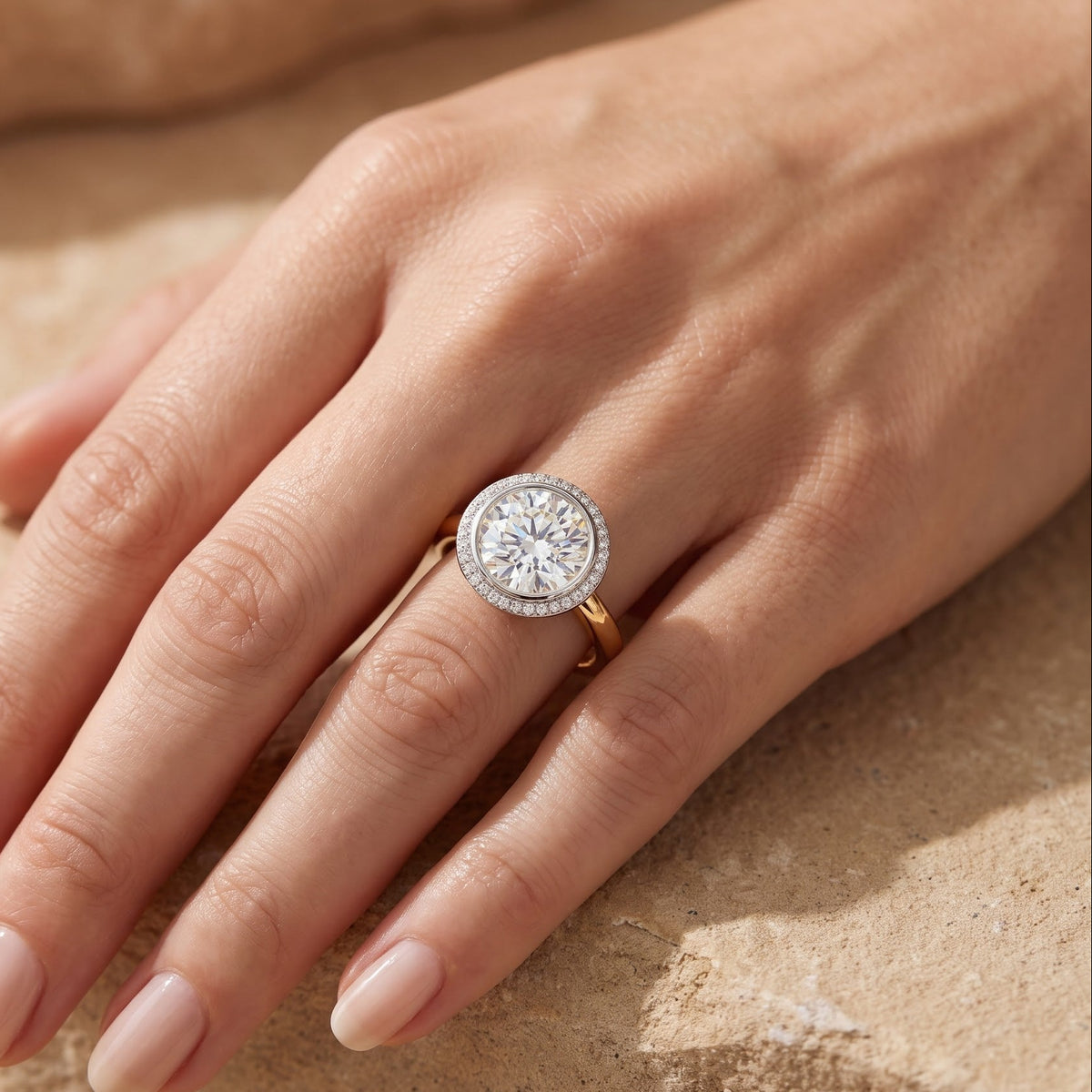 halo engagement ring round diamond​

