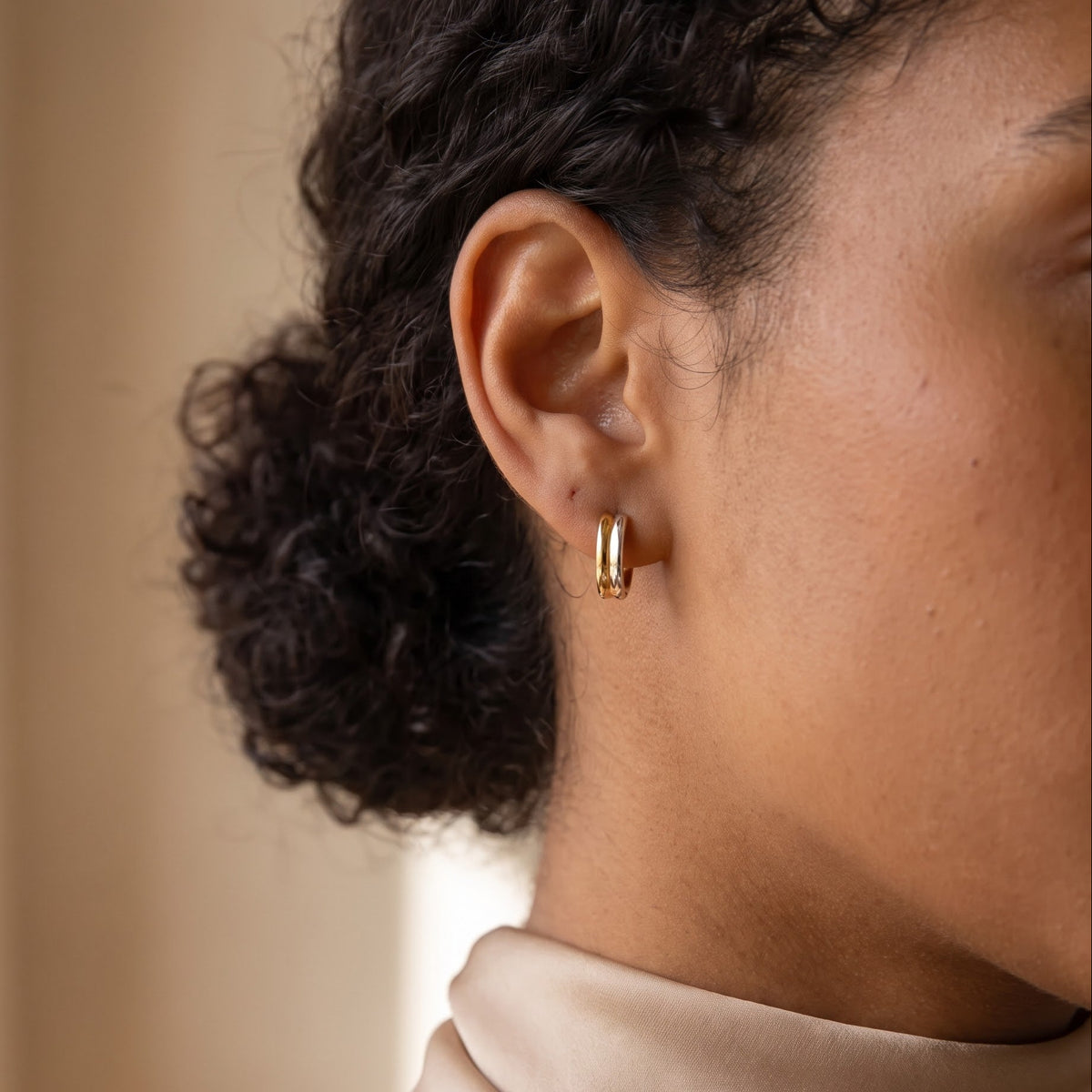 huggie hoop gold earrings​

